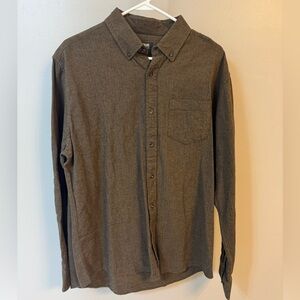 Men's Casual Brown Button-Down Shirt
